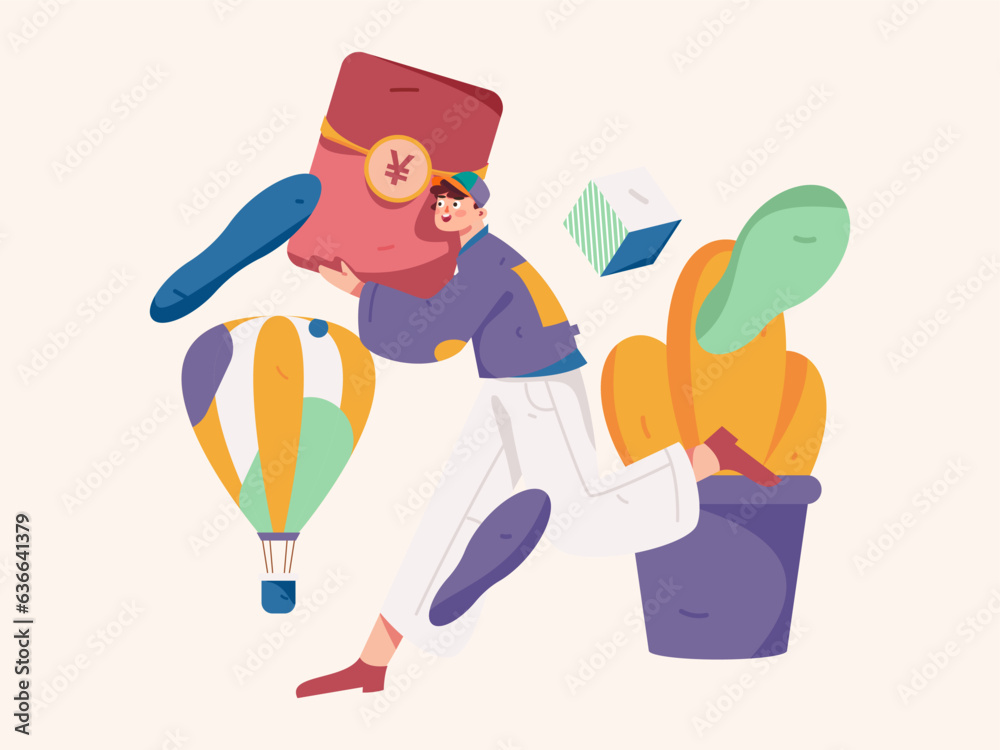 Vector internet operation illustration of people exercising and running healthy
