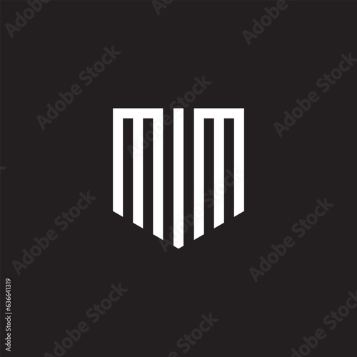 Abstract letter MIM logo design vector template