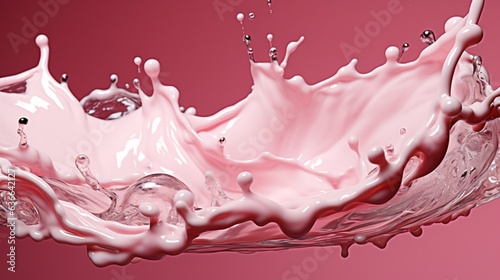 A milk splash on a vibrant pink background. © 121icons