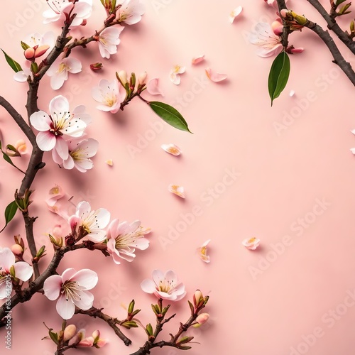 cherry blossom paper template, Created by generative AI
