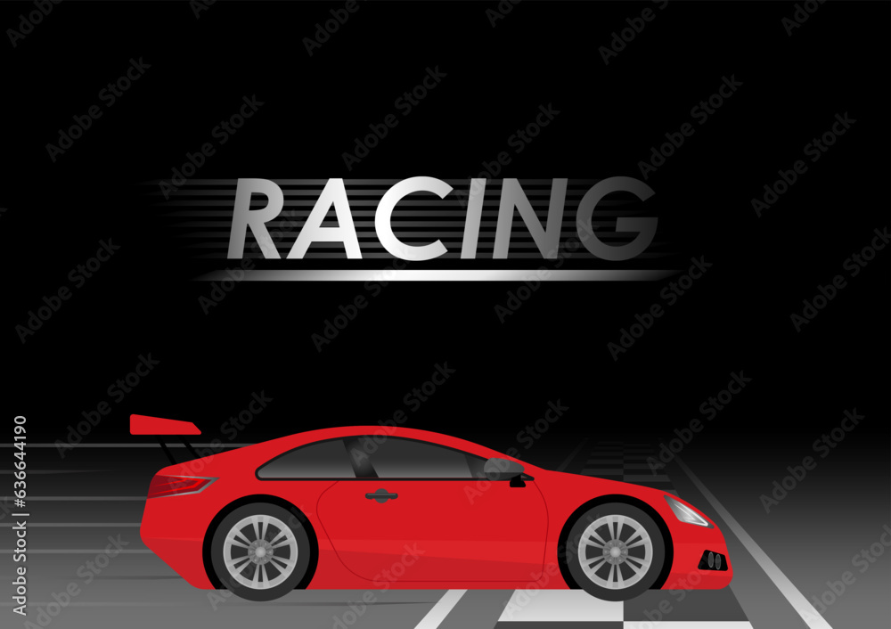 Car Racing Background. Racing Checkered Flag. Car Racing Concept. Vector Illustration.