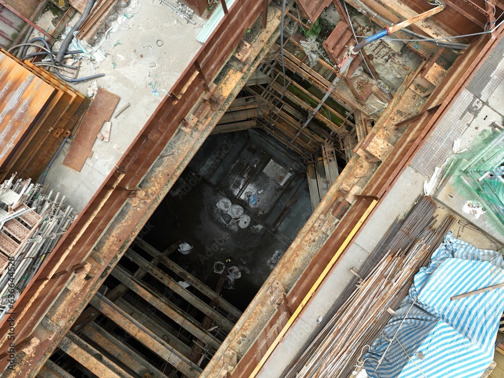 Construction site in the city. Construction site in the city.