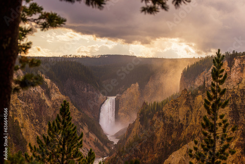 Amazing sunset at the Grand Canyon of the Yellowstone.