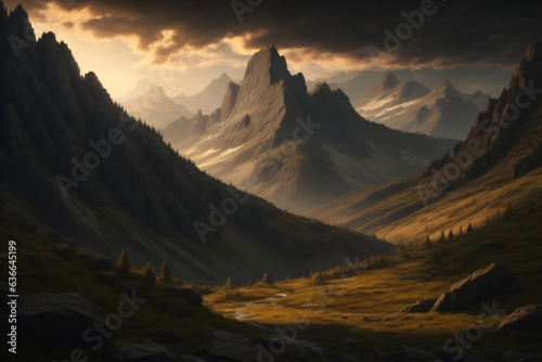 Mountain landscape illustration, generetive AI © YG23