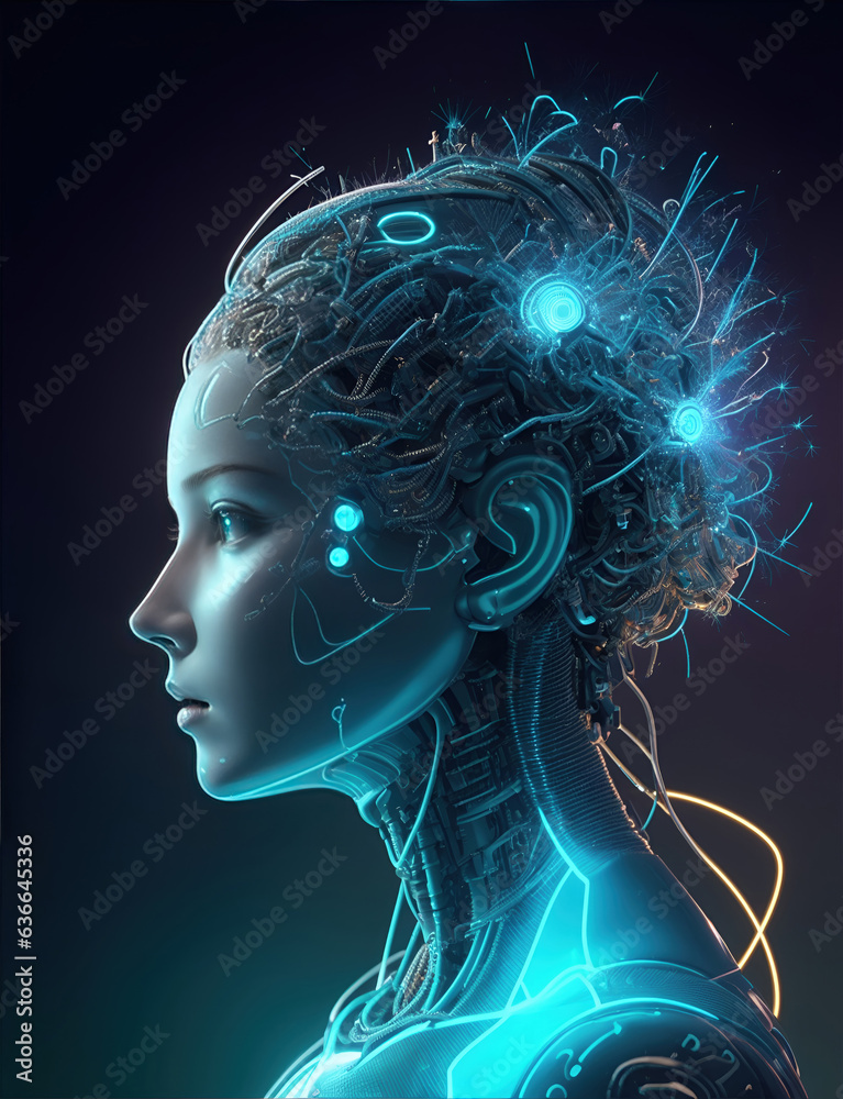 Beautiful female robot with artificial intelligence Beautiful female robot with artificial intelligence