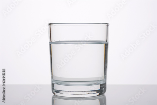 Glass of water with white background.