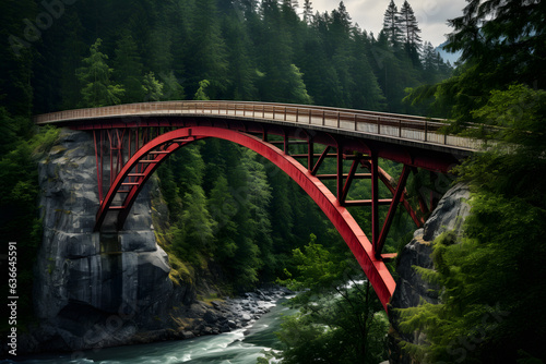 A bridge spanning across a river