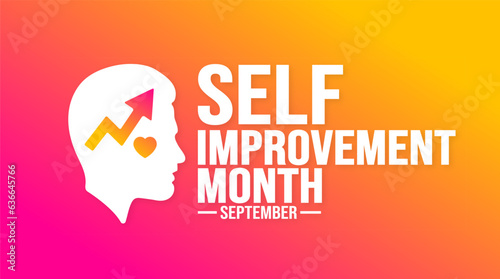 September is Self Improvement Month template. Holiday concept. background, banner, placard, card, and poster design template with text inscription and standard color. vector illustration.