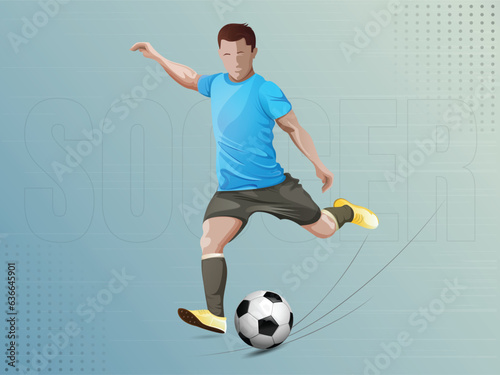 Football league tournament poster vector illustration, Ball with football
