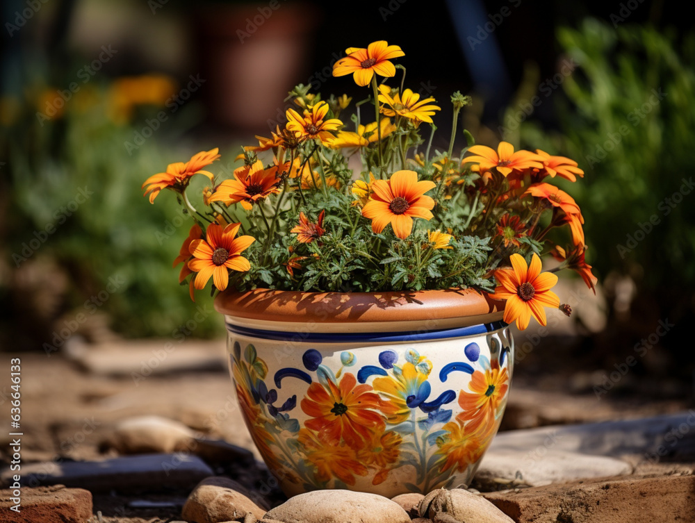 flower pot in the garden