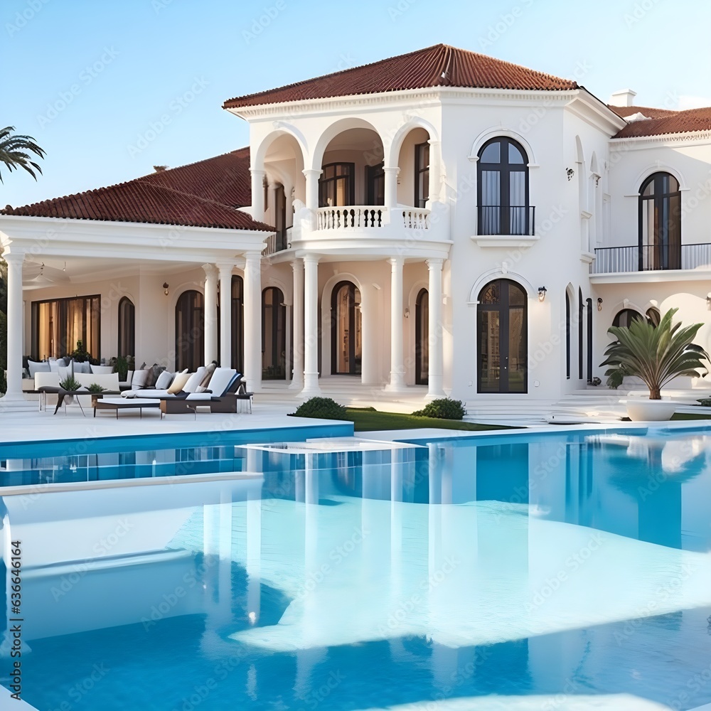 Luxurious Villa with a beautiful building and swimming pool design