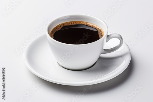 black Coffee cup white background. 