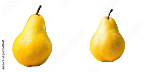 Yellow Chinese pear on transparent background