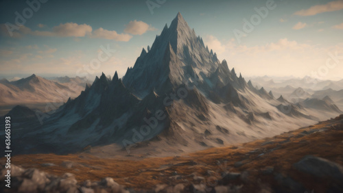 Mountain landscape illustration  generetive AI