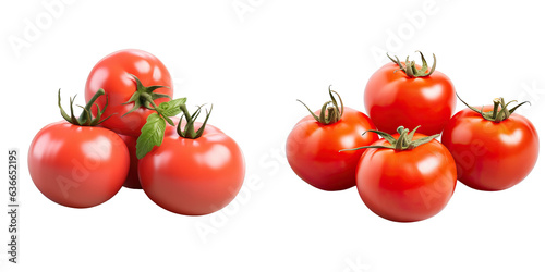 Tomatoes alone on transparent background