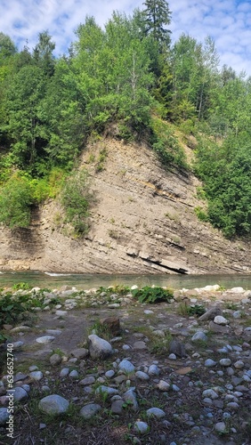 Bialka river in Tatra Mountains  rocky bank.