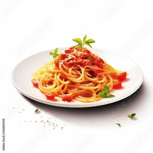 italian pasta food for restaurant menu on white background 