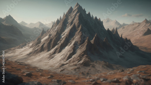 Mountain landscape illustration  generetive AI