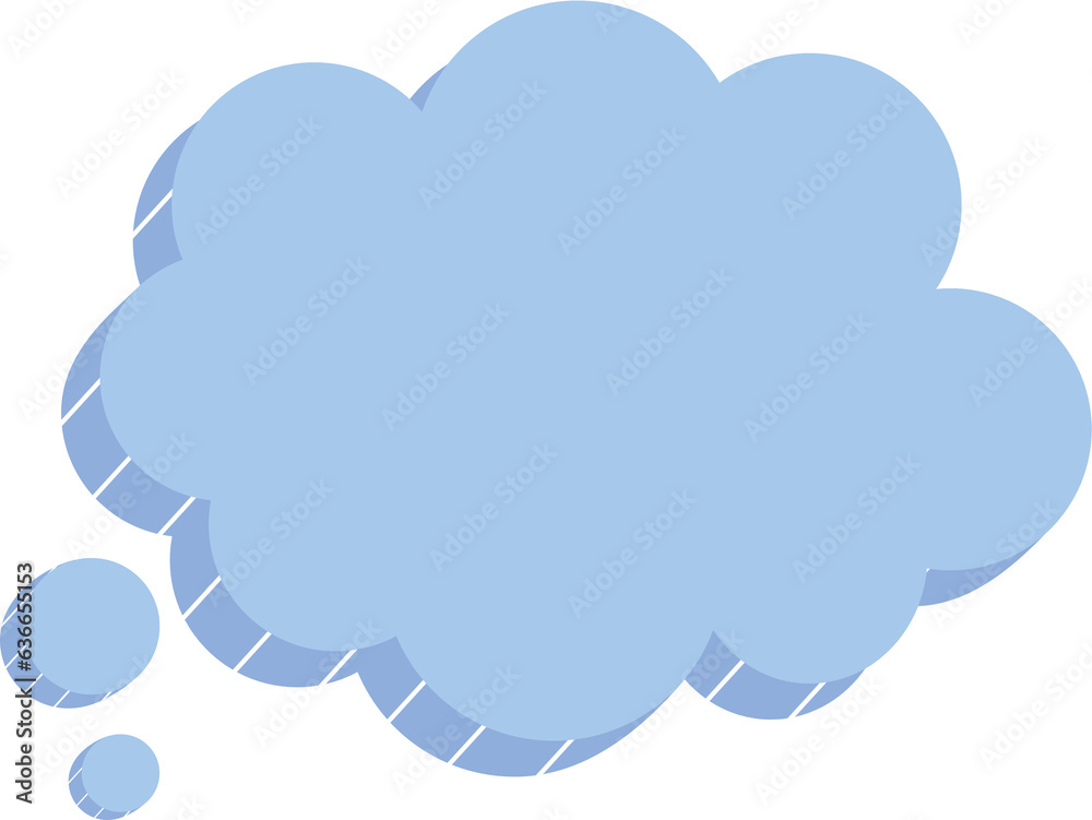 3d speech bubble balloon blue color icon sticker memo keyword planner text box banner, flat png transparent element design
