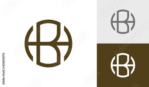Circle letter HB initial monogram logo design