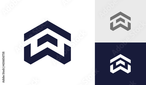 Letter W with house roof  logo design