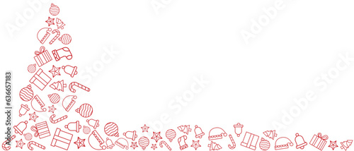 christmas vector line art decoration elements , christmas happy new year doodles vector eps 10
