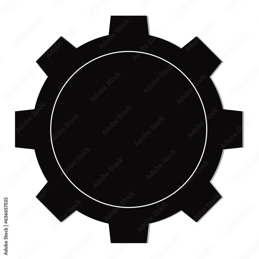 Gear Icon Isolated on White. Can be used as a Text Frame. Gear Icon Isolated on White. Can be used as a Text Frame.