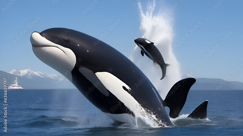 Fototapeta premium dolphin jumping out of water