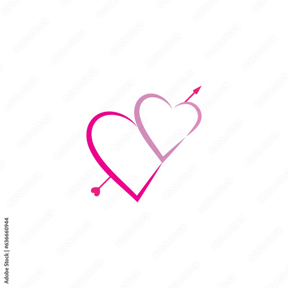 Heart Logo design vector template. St. Valentine day of love symbol. Cardiology Medical Health care Logotype concept icon