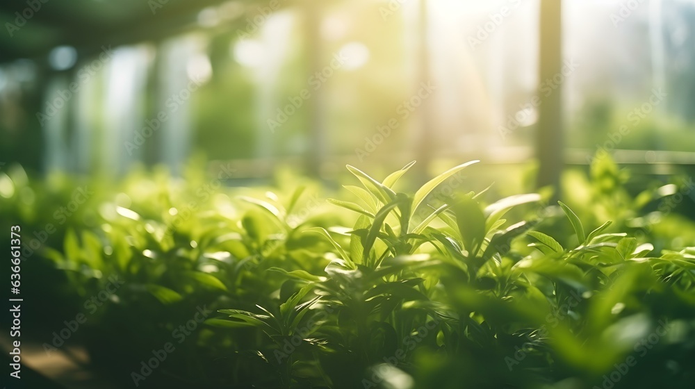 Blurred Background of a Planthouse with panoramic Windows and Sunlight
Blurred Background of a Planthouse with panoramic Windows and Sunlight