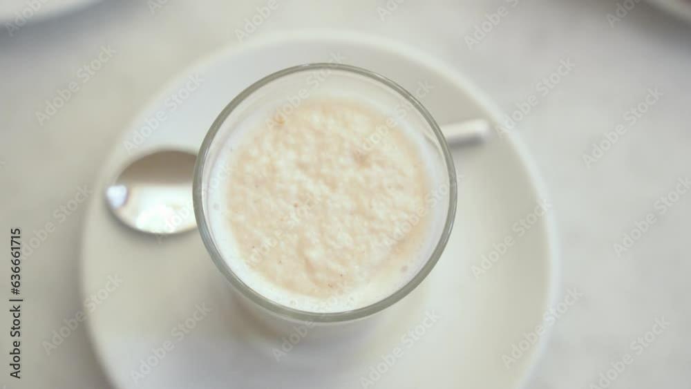 Spanish traditional food horchata in Cafeteria