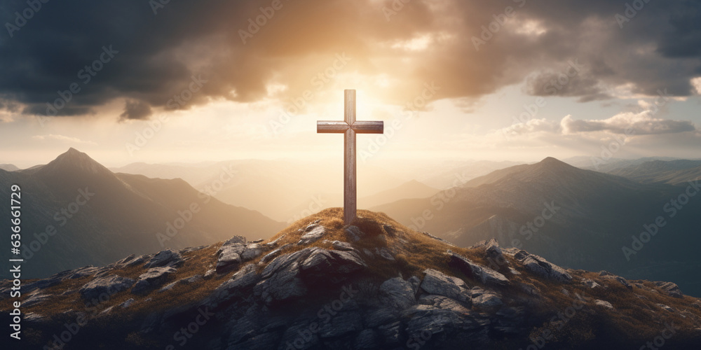 cross on the top of mountain, cross on a mountain, cross in the mountains