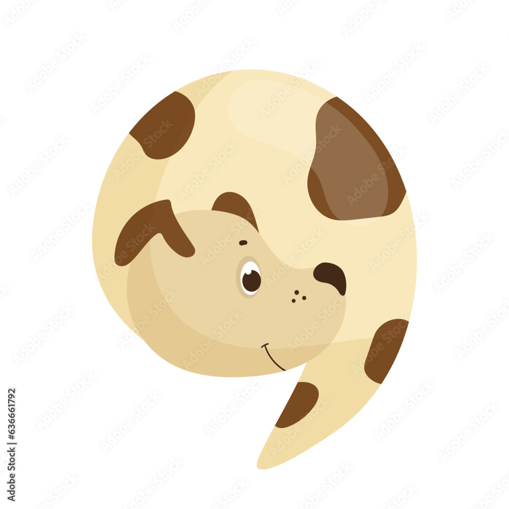 Fototapeta premium Punctuation Mark in the Form of a Cute Animal