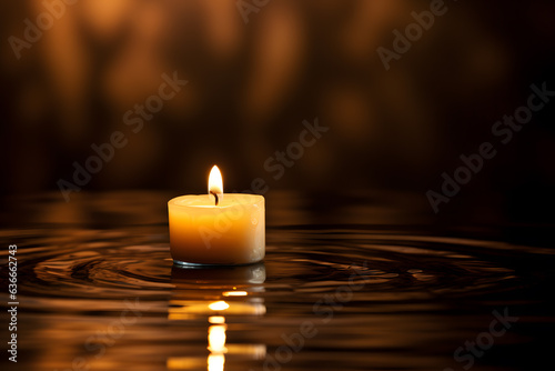 A solemn moment of silence with a flickering candle