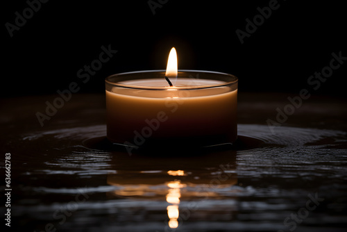 A solemn moment of silence with a flickering candle