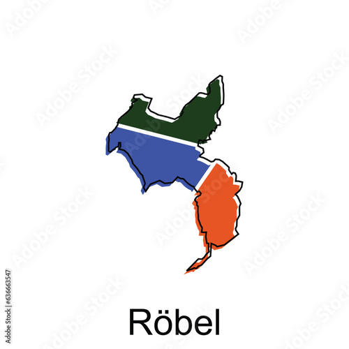 Map City of Robel illustration design template on white background, suitable for your company photo