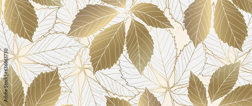 Autumn luxury background with golden branches and leaves. Background for decor, covers, wallpapers, postcards and presentations.