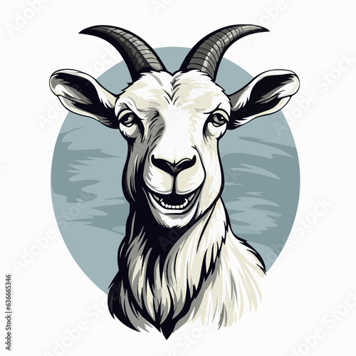 Goat in cartoon, doodle style. 2d vector illustration in logo, icon style. 