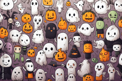 Hand-Drawn Cute Halloween Characters