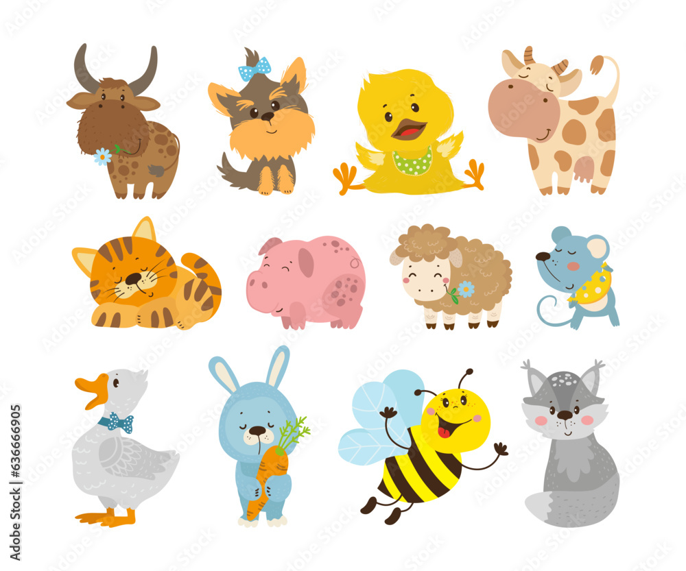 Fototapeta premium Collection of Vector Illustrations of Animals