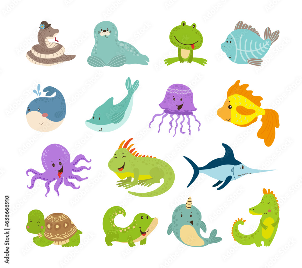 Obraz premium Collection of Vector Illustrations of Animals