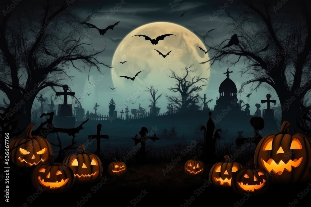 Harvesting Halloween Spirits: Pumpkin-Filled Graveyard