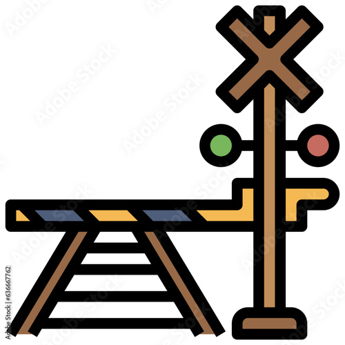 RAILROAD BARRIER line icon,linear,outline,graphic,illustration