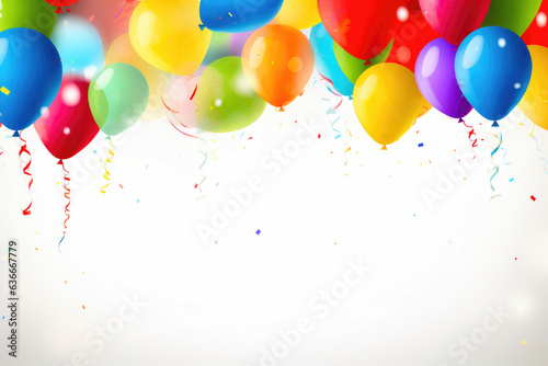 Vibrant Party Balloon and Confetti Scene