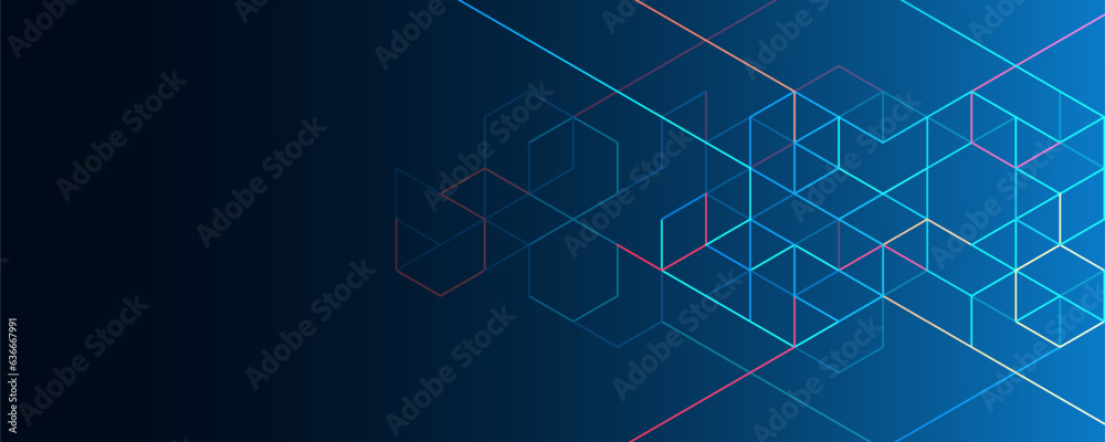 The graphic design elements with isometric shape blocks. Creative vector illustration of abstract geometric background - obrazy, fototapety, plakaty 