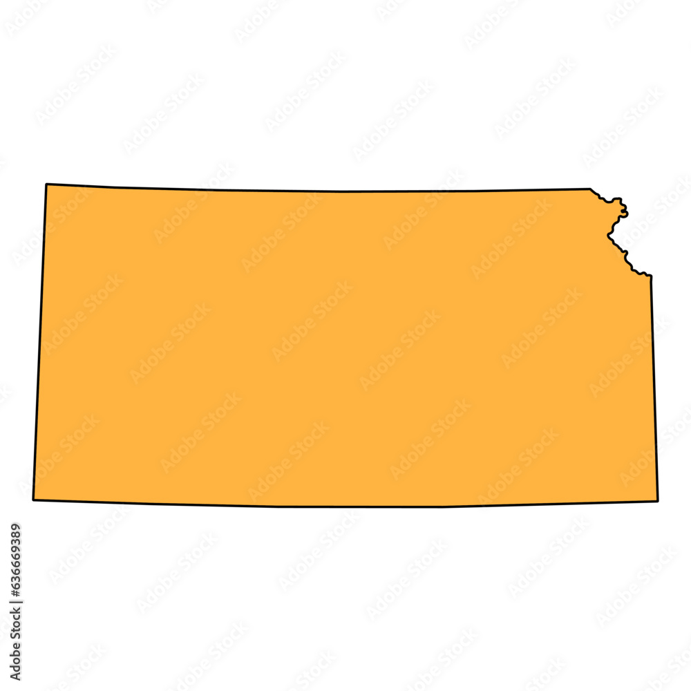 Kansas map shape, united states of america. Flat concept icon symbol vector illustration Kansas map shape, united states of america. Flat concept icon symbol vector illustration