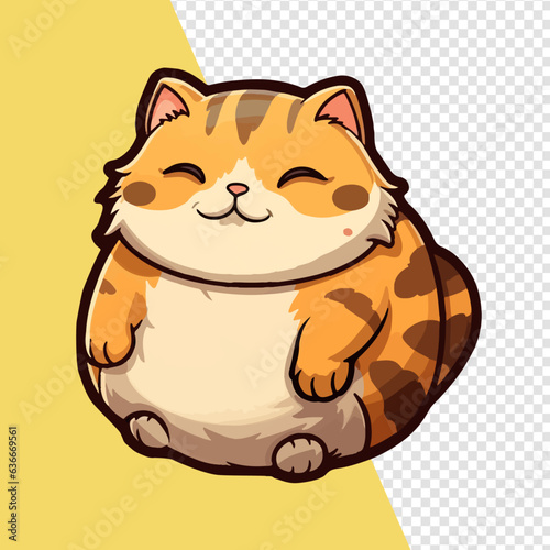 Cute cubby cat smiling in vector