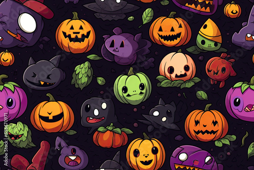 seamless digital pattern Halloween 