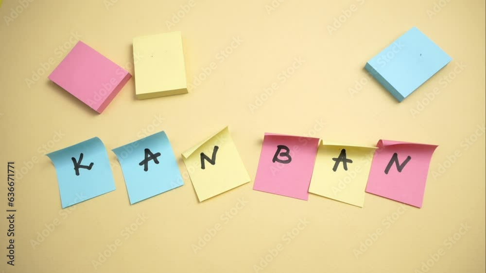 software kanban scrum agile board with paper task, agile software development methodologies concept software kanban scrum agile board with paper task, agile software development methodologies concept