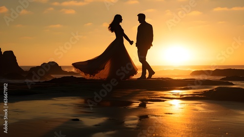 Sunset Silhouettes: A Romantic Odyssey of Kindred Spirits photo